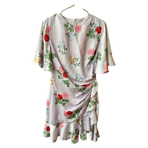 Keepsake The Label Pretty One Floral Ruffle Mini Dress in Lilac Floral - Picture 3 of 7